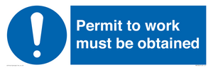 Permit to work must be obtained